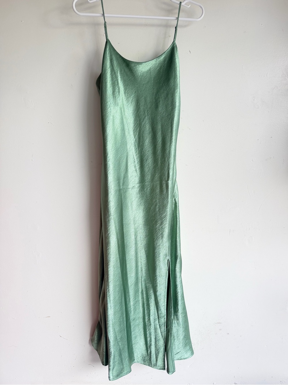 Double Zero Mint Green Satin Slip Maxi Dress